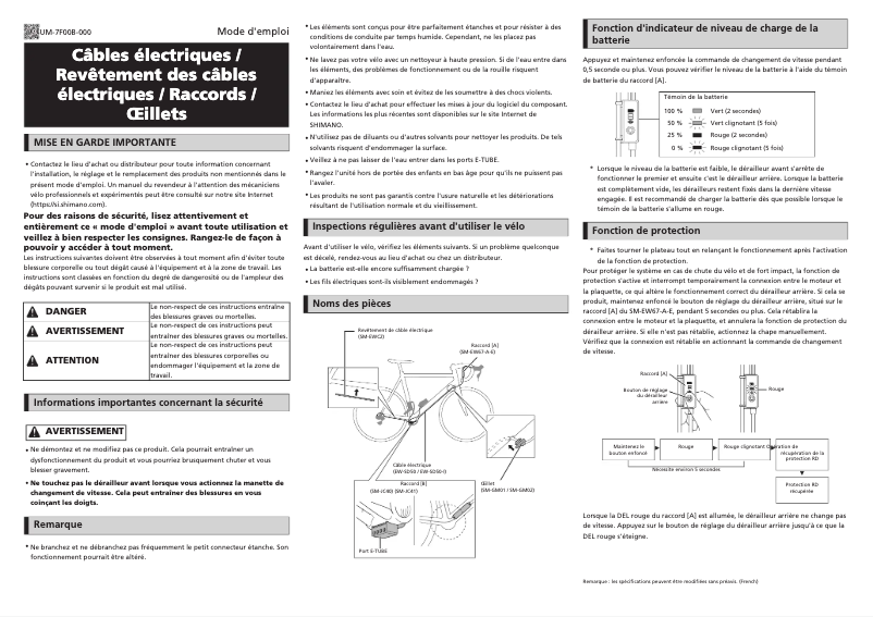 Page 1 of the manual User Manual Shimano SM-GM02