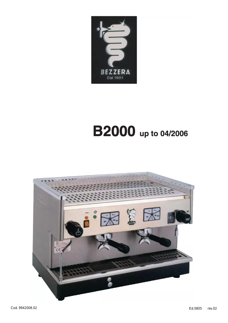 First page image of the manual for B2000