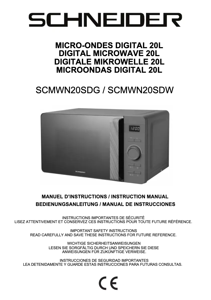 Page 1 of the manual User Manual Schneider SCMWN20SDW