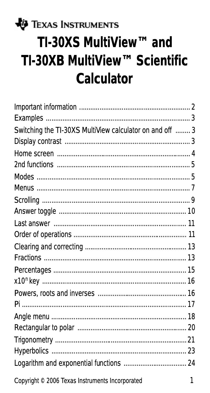 First page image of the manual for 30XS MultiView