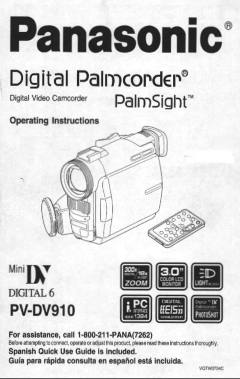 Page 1 of the manual User Manual Panasonic PV-DV910