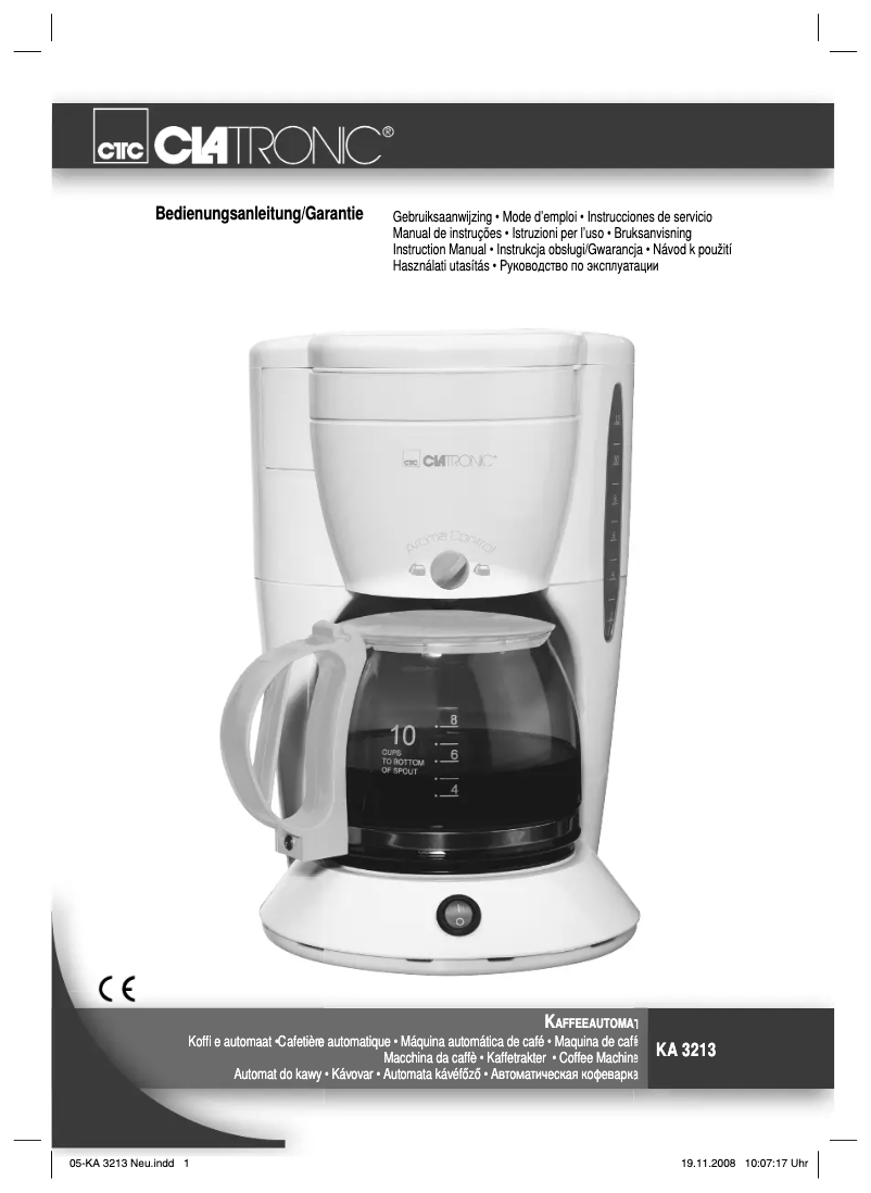 First page image of the manual for KA 3213