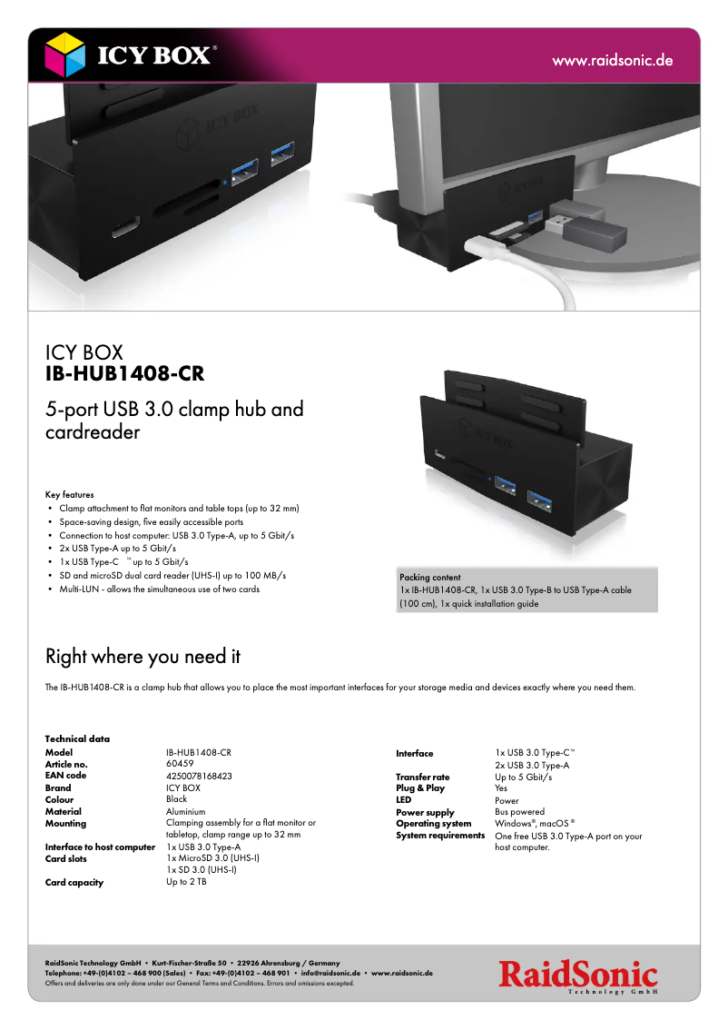 Image de la première page du manuel de l'appareil IB-HUB1408-CR