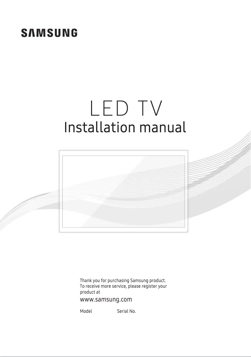 Page 1 of the manual Installation Guide Samsung HG55AE890UK