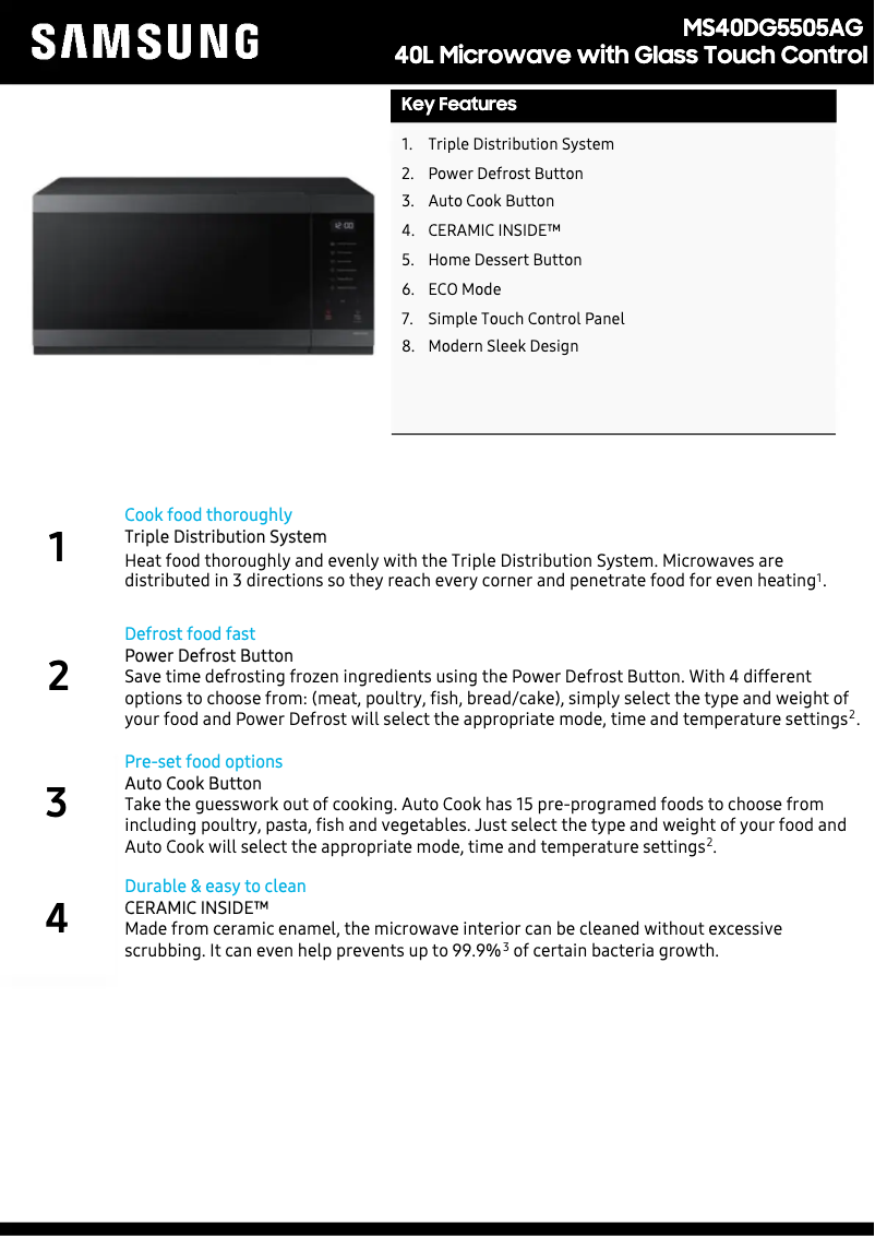 First page image of the manual for MS40DG5505AG