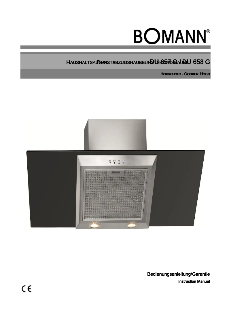 First page image of the manual for DU 657 G