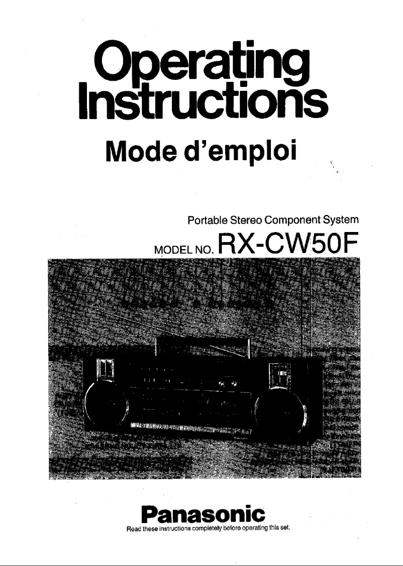 Page 1 of the manual User Manual Panasonic RX-CW50