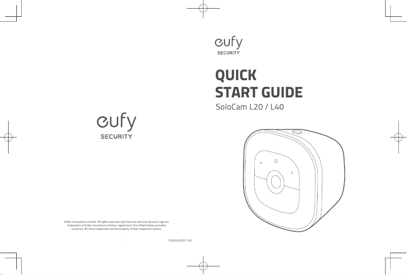 Page 1 of the manual User Manual Eufy SoloCam L20
