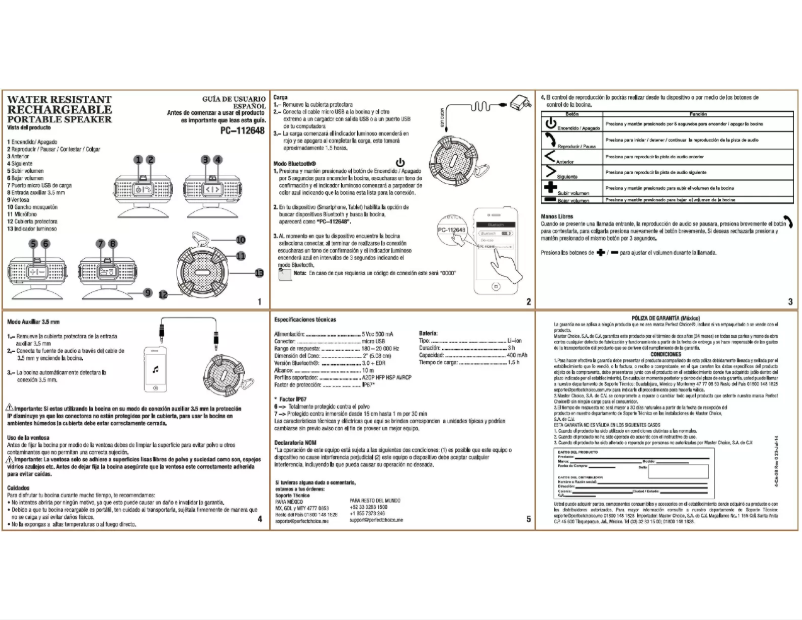 Page 1 de la notice Manuel utilisateur Perfect Choice PC-112648