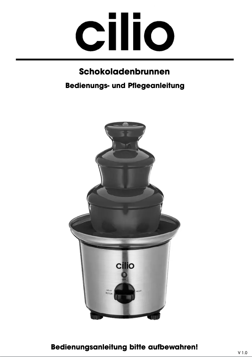 Page 1 of the manual User Manual Cilio 490060