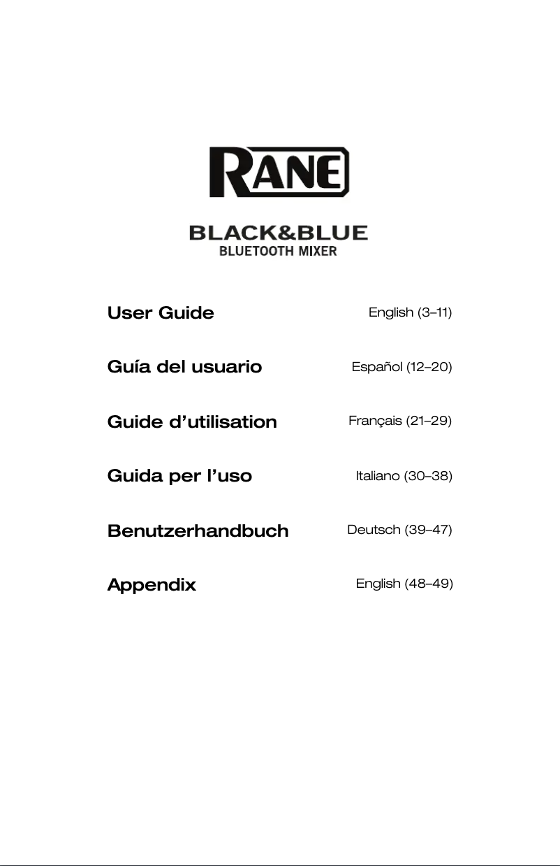 Page 1 of the manual User Manual Rane Black&Blue