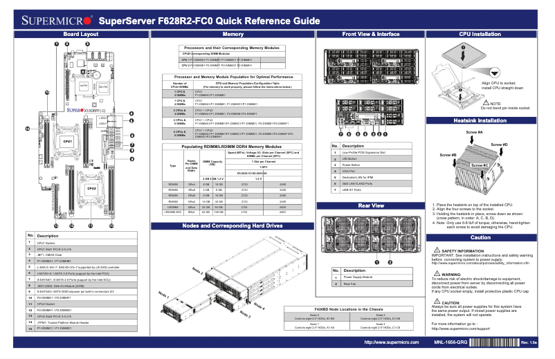 First page image of the manual for SuperServer F628R2-FC0