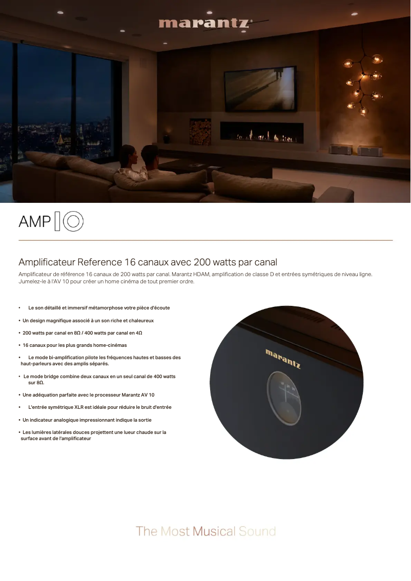 Page 1 of the manual Technical Sheet Marantz AMP 10