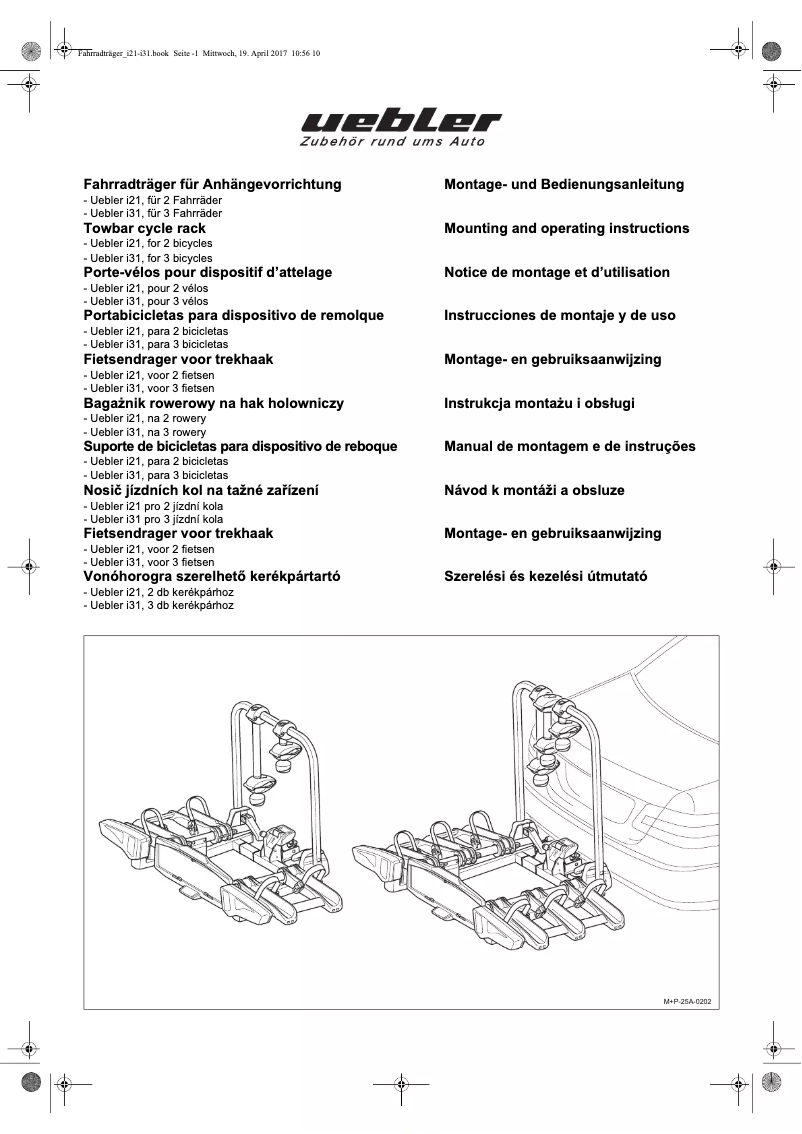 Page 1 of the manual Instruction Manual Uebler i21