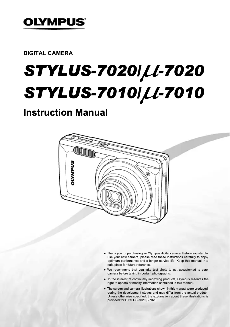 First page image of the manual for Stylus 7020