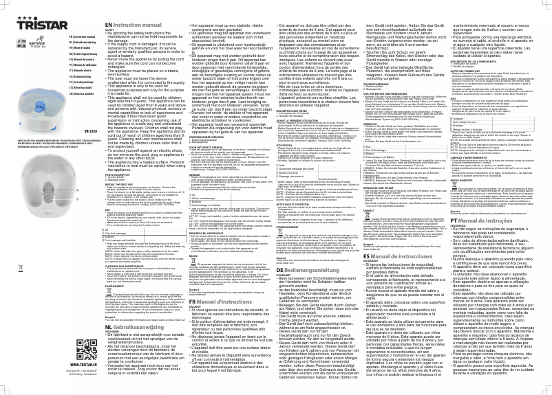 Page 1 of the manual User Manual TriStar VB-2528