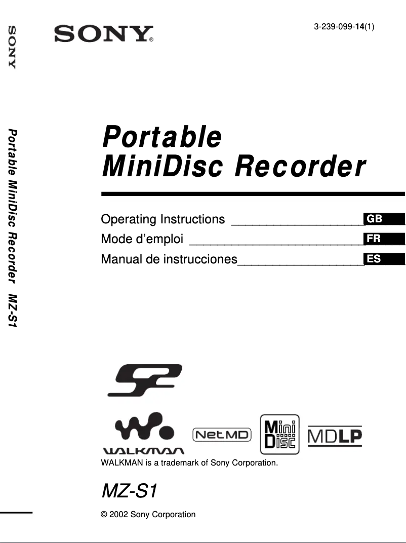 First page image of the manual for MZ-N1