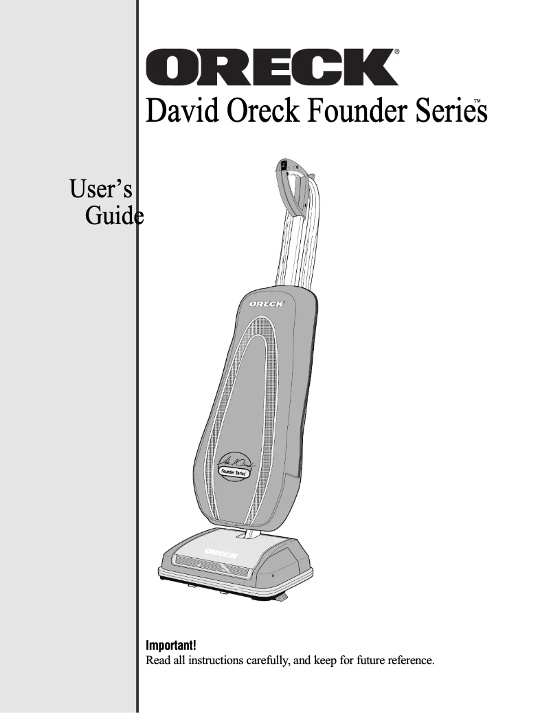 First page image of the manual for David Founders Series U3774HHBSQ