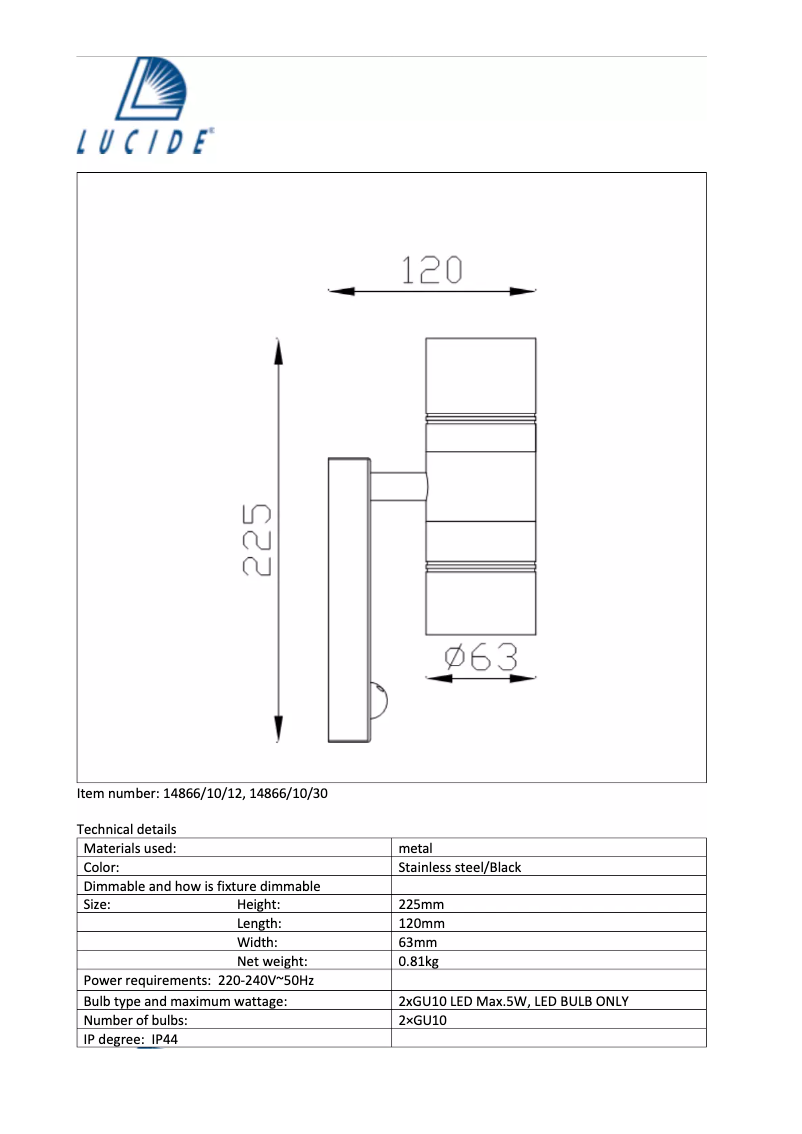 Page 1 of the manual User Manual Eglo Arne-LED
