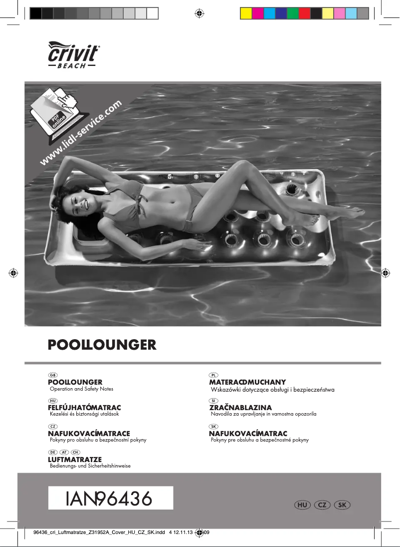 Page 1 of the manual User Manual Crivit Z31952A