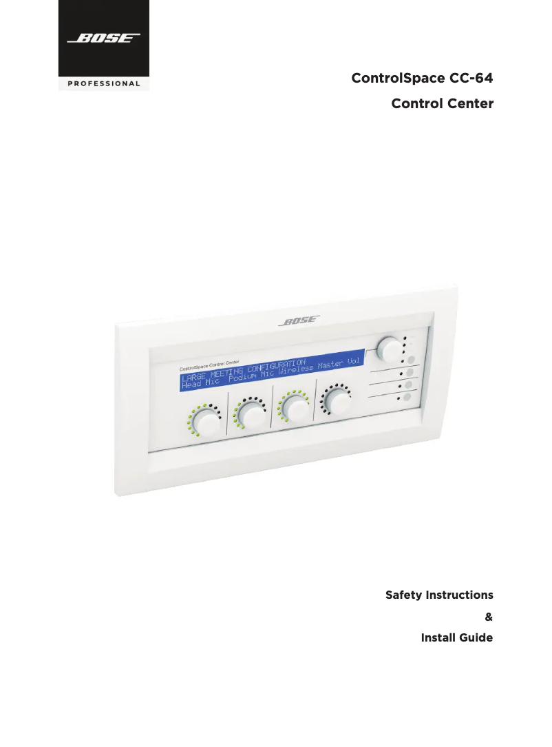 Page 1 de la notice Manuel utilisateur Bose ControlCenter CC-64