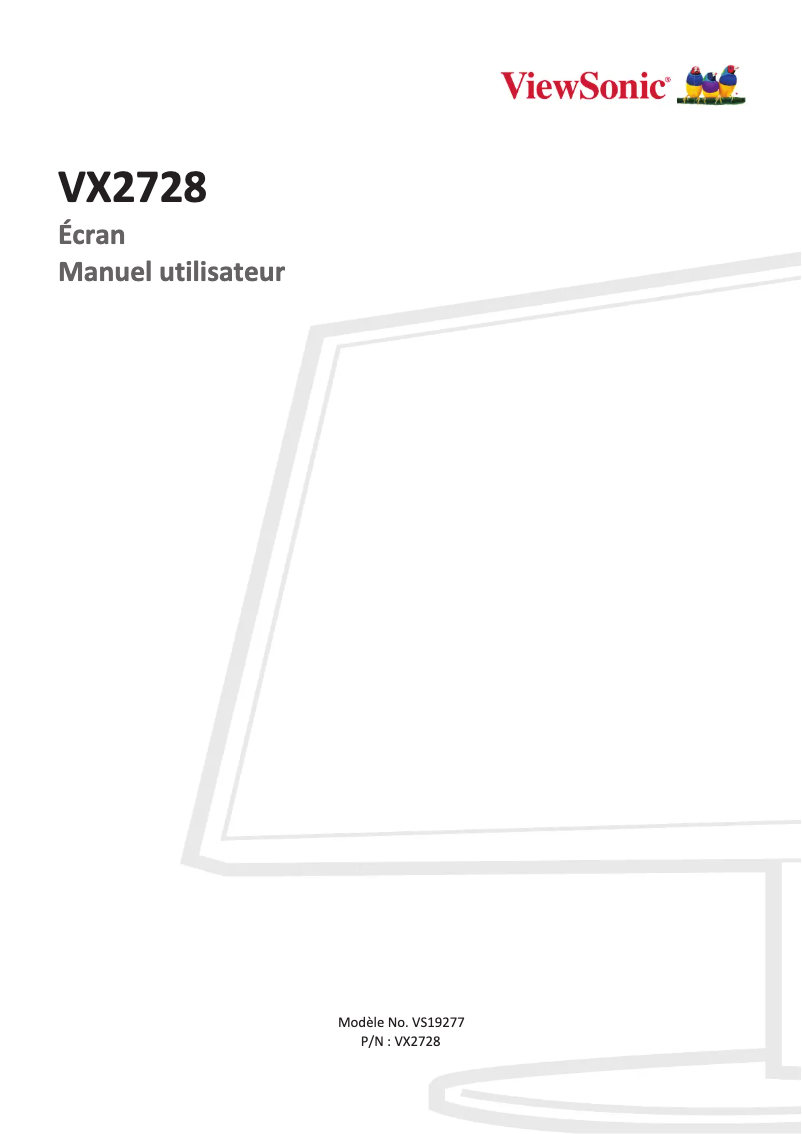 Page 1 de la notice Manuel utilisateur Viewsonic VX2728