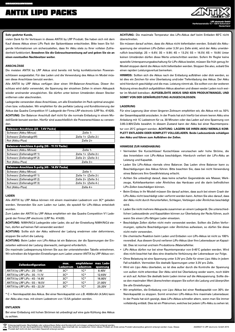 Page 1 de la notice Manuel utilisateur LRP 430401