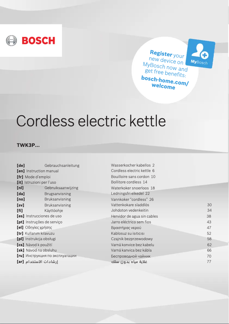 First page image of the manual for TWK3P421