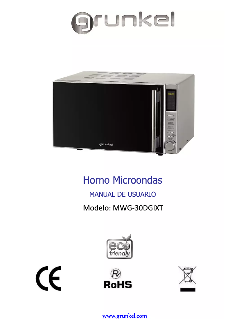 First page image of the manual for MWG-30DGIXT