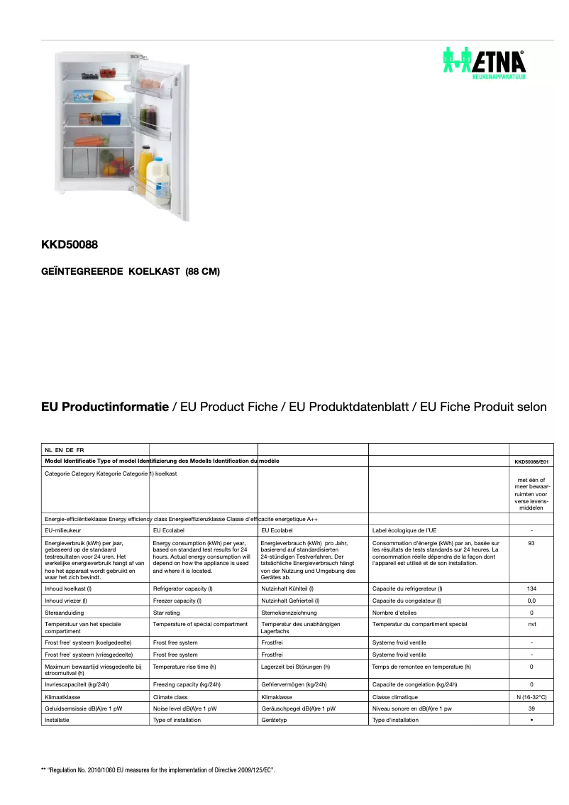 First page image of the manual for KKD50088
