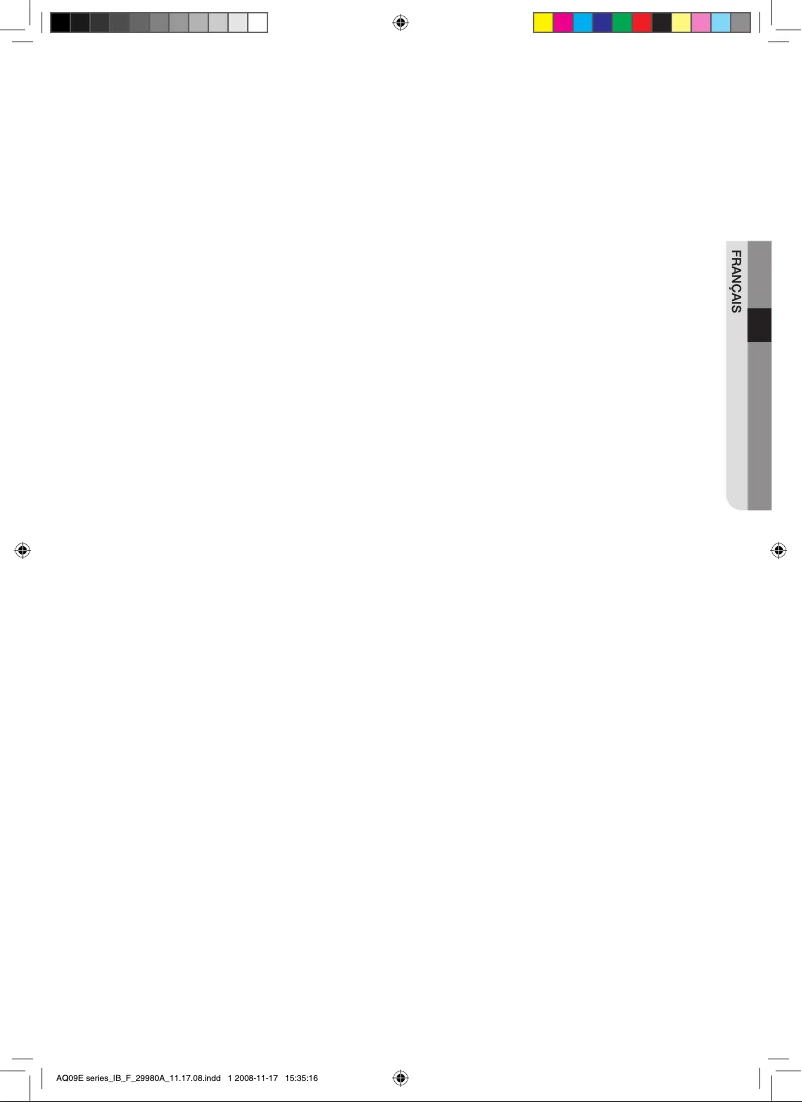 First page image of the manual for AQV09EWAN