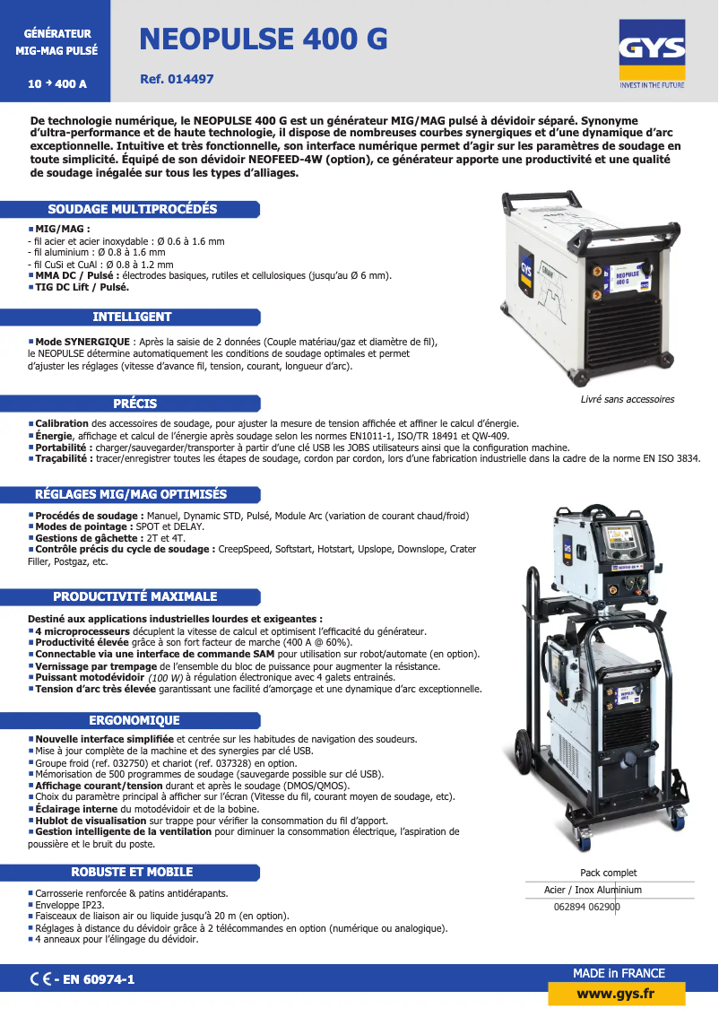 First page image of the manual for Neopulse 400 G