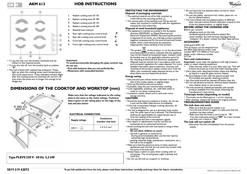 First page image of the manual for AKM 613/BA
