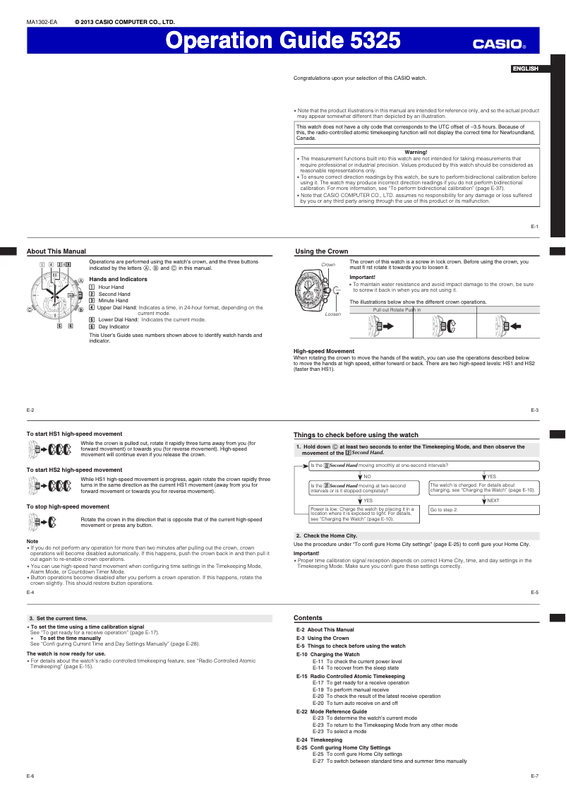 First page image of the manual for 5325