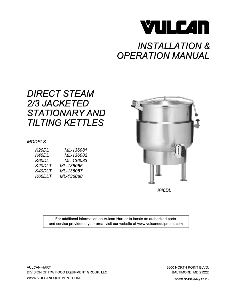 Page 1 of the manual User Manual Vulcan K60DL