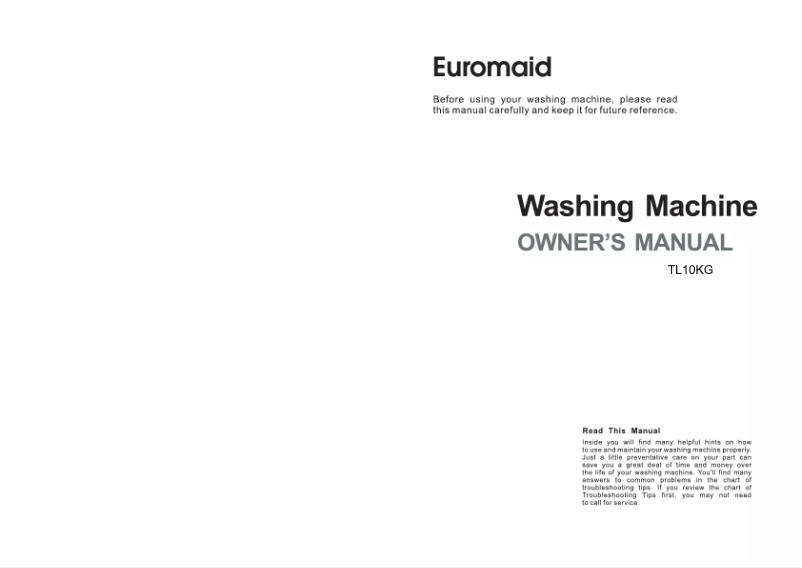 Page 1 of the manual Instruction Manual Euromaid TL10KG