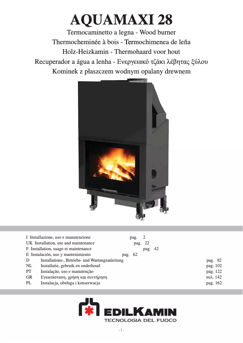 First page image of the manual for AQUAMAXI 28