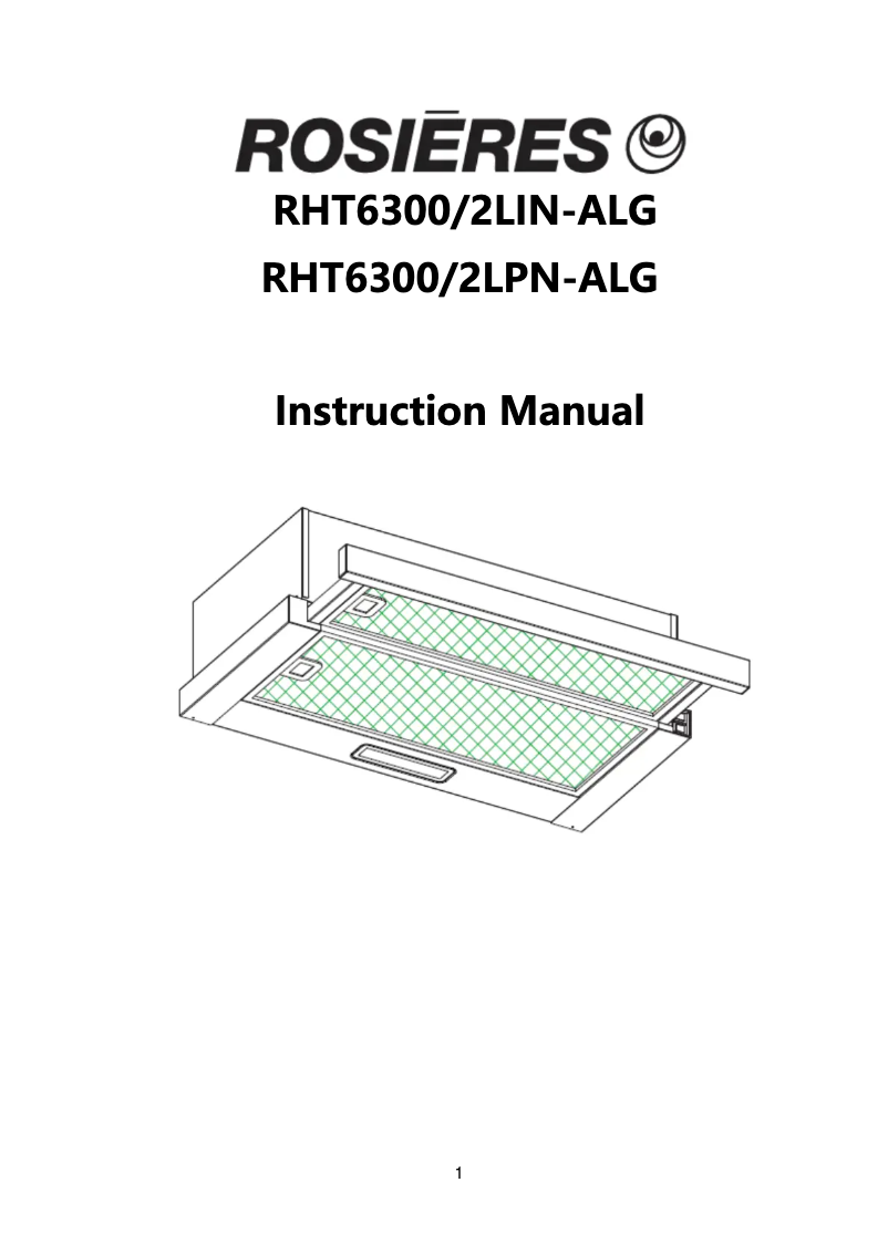 First page image of the manual for RHT6300/2LIN