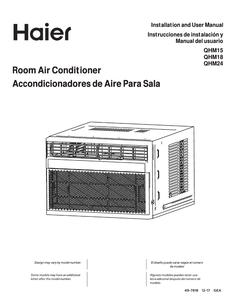 Page 1 of the manual Use and Maintenance Manual Haier QHM15