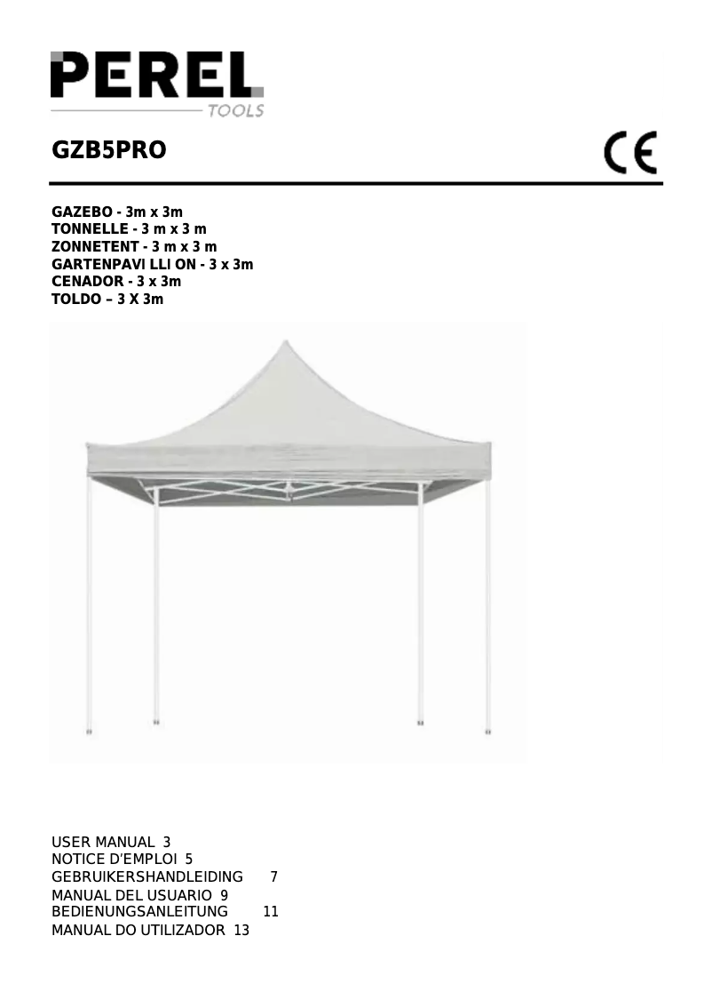 First page image of the manual for Perel GZB5PRO