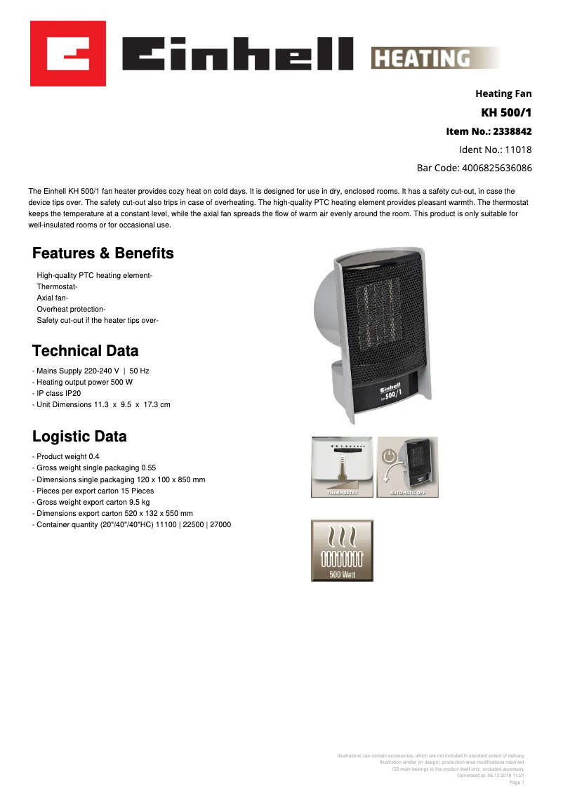 First page image of the manual for KH 500/1