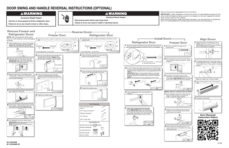 First page image of the manual for MRT118FFFE