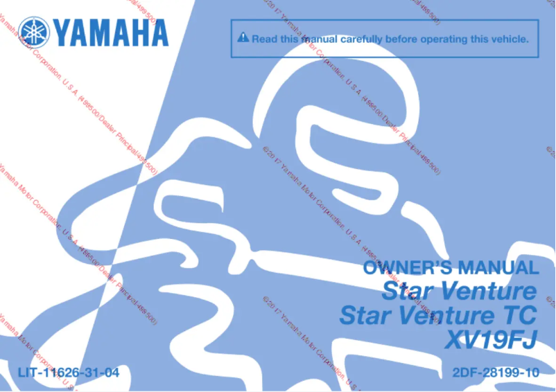 Page 1 of the manual User Manual Yamaha Star Venture (2018)