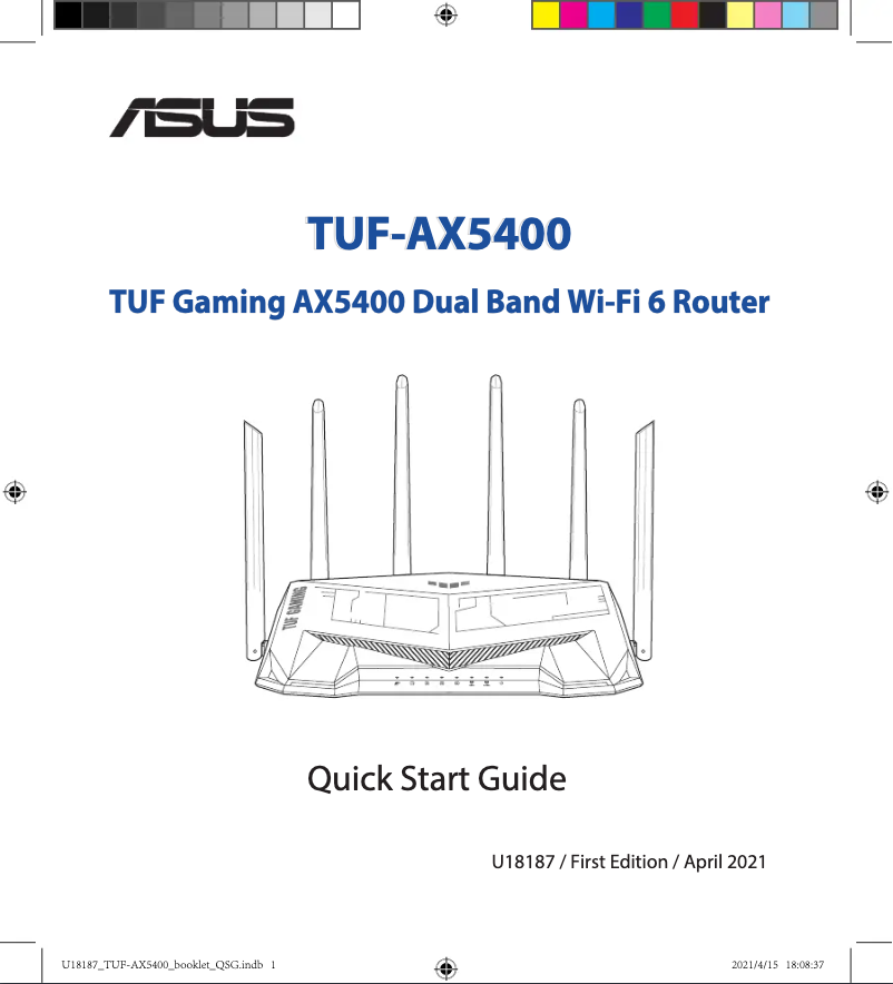 Page 1 of the manual Quick Start Guide Asus TUF Gaming TUF-AX5400