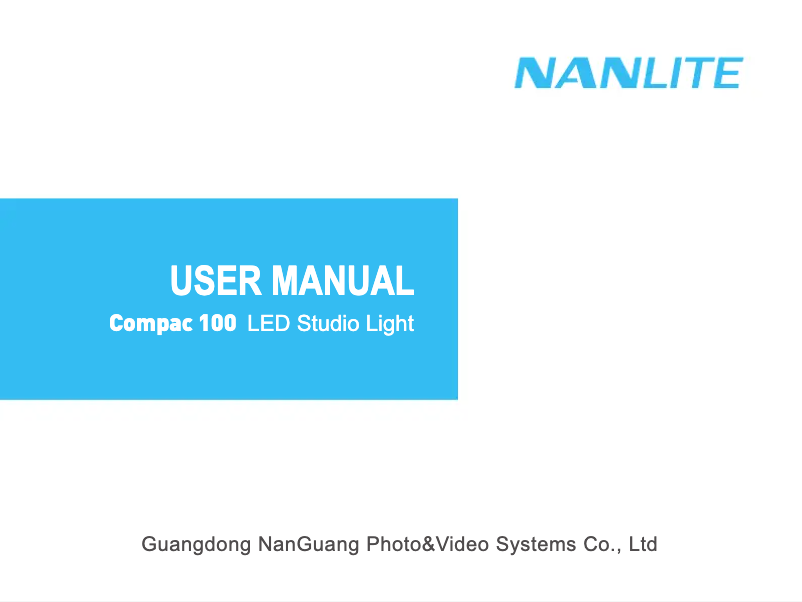 Page 1 of the manual User Manual Nanlite Compac 100