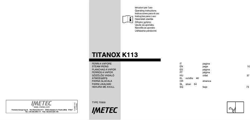 First page image of the manual for TITANOX K113