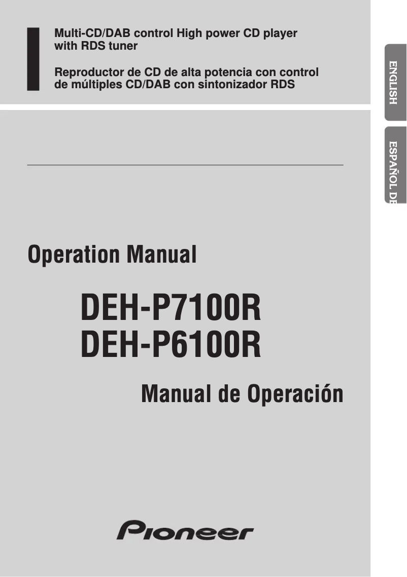 Page 1 of the manual User Manual Pioneer DEH-P7100R