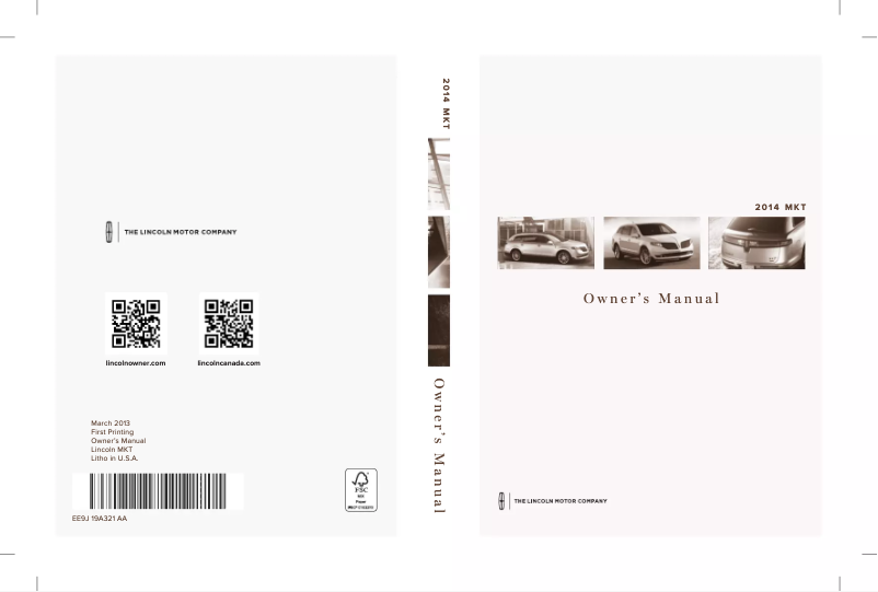 First page image of the manual for MKT (2014)