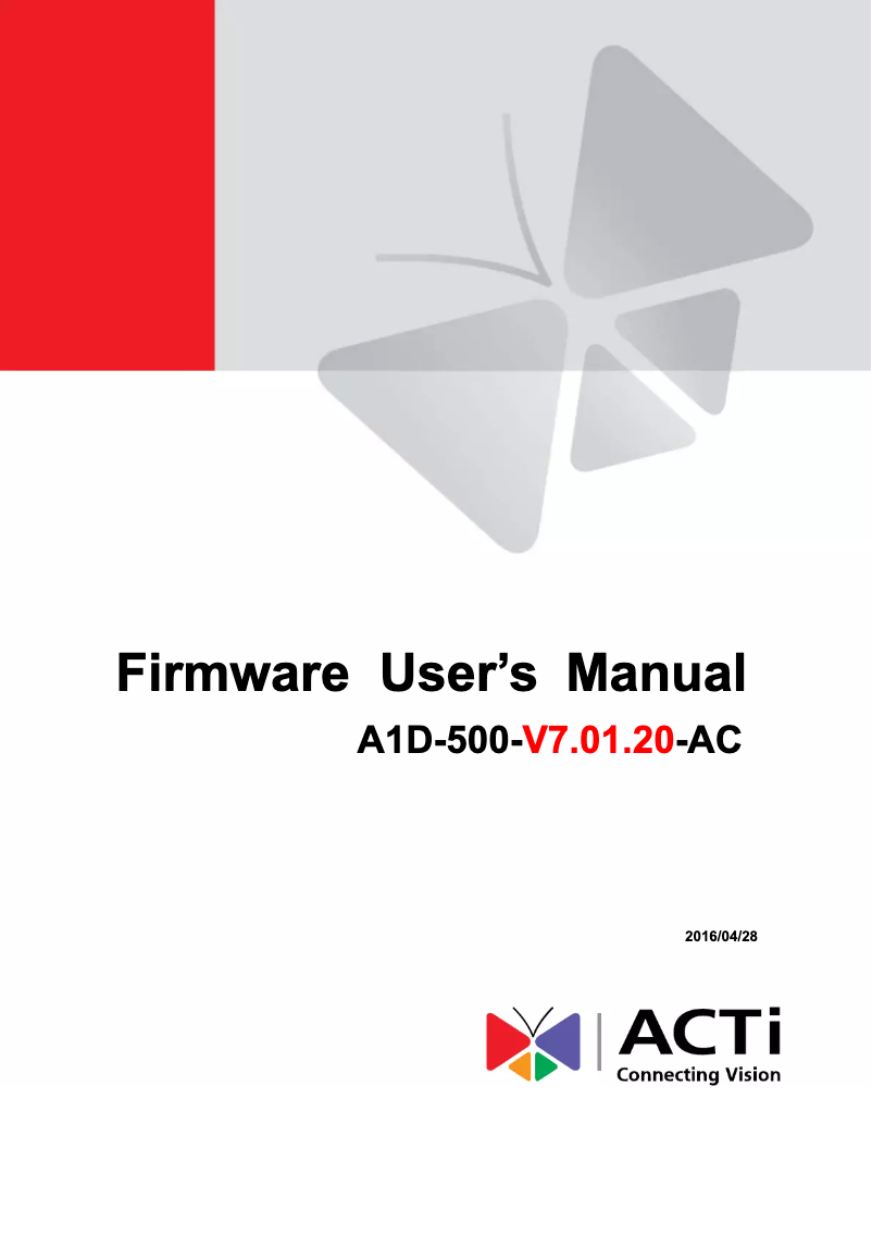 Page 1 of the manual User Manual ACTi Q91
