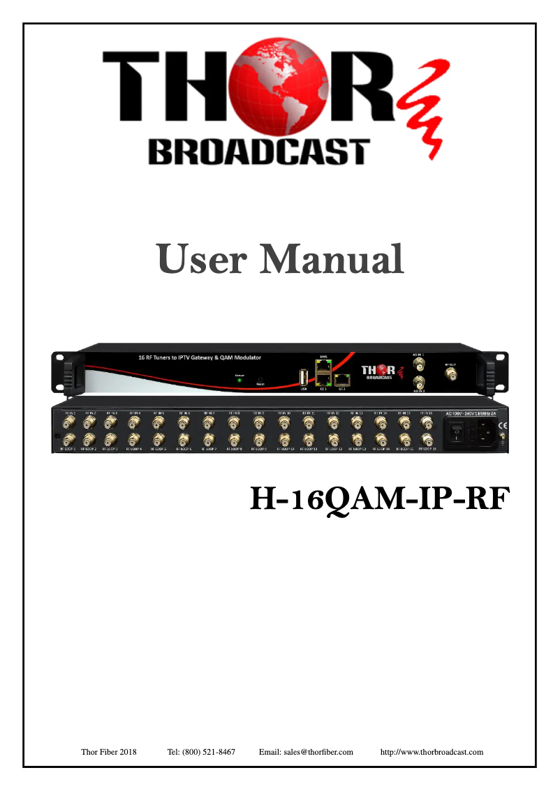 First page image of the manual for H-16QAM-IP-RF
